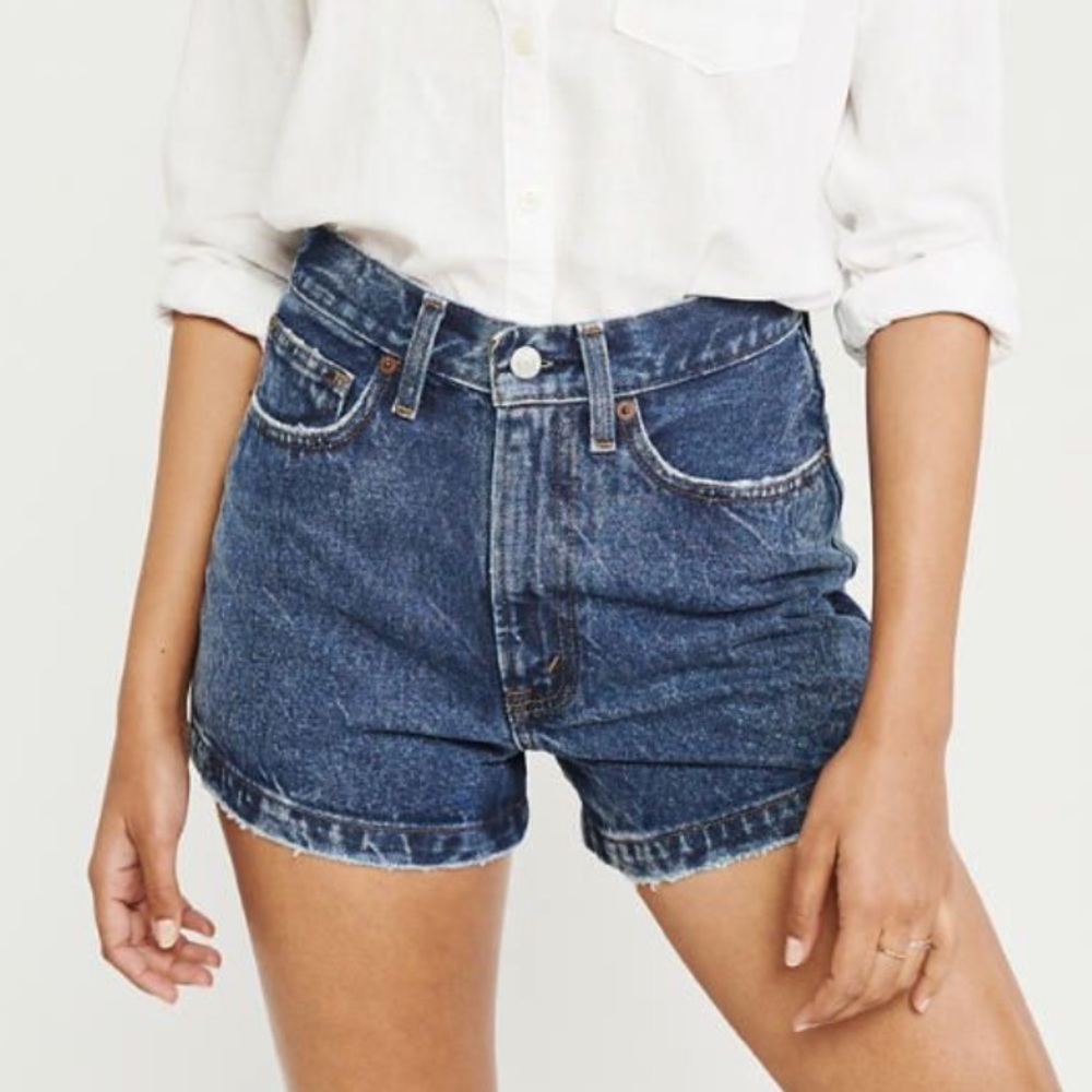 Abercrombie and Fitch Natural Rise Denim Shorts